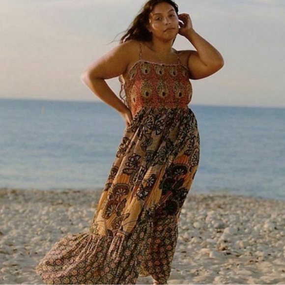 Anthropologie Jamila Smocked Maxi Print Dress ~ Size M - Picture 2 of 12